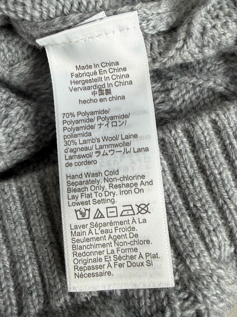NWT J.Crew Lambswool Cable Knit Tie-Back Bow Sweater Gray M BV361 - Picture 10 of 12